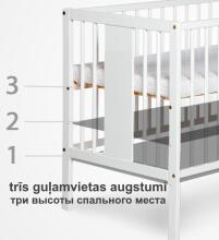 KLUPS LUNA детская кроватка/качалка с опускающейся боковиной и ящиком 120x60см, белый