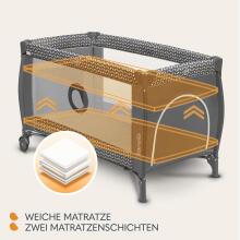 Lionelo Sven Plus  Art.109438 Grey  Манеж-кровать для путешествий, 2 уровня