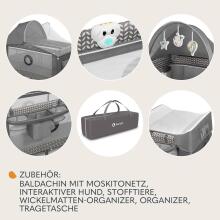 Lionelo Sven Plus  Art.109438 Grey  Манеж-кровать для путешествий, 2 уровня