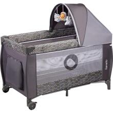 Lionelo Sven Plus  Art.109438 Grey  Манеж-кровать для путешествий, 2 уровня