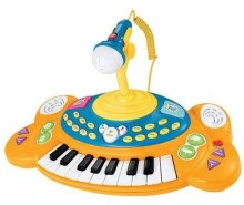 Laimėkite „Fun Superstar“ elektroninę klaviatūrą „Art.2055“ sintezatorius su mikrofonu su garso ir šviesos efektais