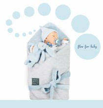 Flooforbaby Baby’s Horn Art.112222 Grey Flower  конвертик для новорождённого двухсторонний  78x78 см