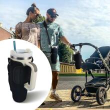 Bebe Basic Stroller Cup Holder Compatible with Stanley Art.113352 Black подстаканник для коляски с регулируемым ремешком и чехлом