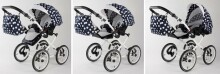 Bambi Classic Retro Art.02  Детская классическая коляска с люлькой на алюминиевой раме, с надувными колесами 14''