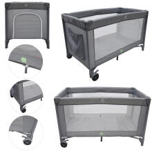 Multifunkcionālā ceļojumu gulta ar matraci Art. 608159, līdz 15 kg, Dark GREY