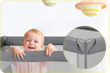 Multifunkcionālā ceļojumu gulta ar matraci Art. 608159, līdz 15 kg, Dark GREY