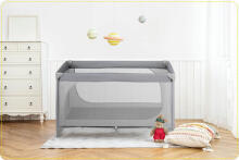 Multifunkcionālā ceļojumu gulta ar matraci Art. 608159, līdz 15 kg, Dark GREY