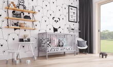 Baby Crib Club Dominik Art.117586 Grey  Детская деревянная кроватка с ящиком 120x60см