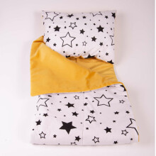 La bebe™ Minky+Cotton Set 100x75/40x25 Art.79079 Stars/ Yellow Velvet Sega un spilvens (100x75/40x25 cm)