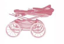 DeCuevas Toys Martina Art.81033 Leļļu rati ar kulbiņu un lietussargu