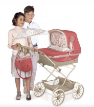 DeCuevas Toys Martina Art.81033 Leļļu rati ar kulbiņu un lietussargu