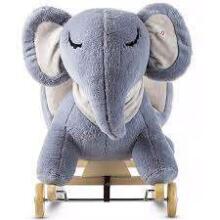 KinderKraft'20 Rocker Plush Elephant Art.KKZSLONGRY0000 Grey  Mīksts šūpuļzirdziņš uz ritentiņiem (opcionāli) ar muguriņas atbalstu (Šupuļzirgs)