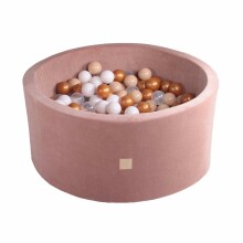MeowBaby® Color Round Velvet Art.119999 Rožinis sausas baseinas su kamuoliukais (250vnt.)