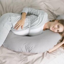 La Bebe™ Moon Maternity Pillow Art.120638 Beige Большая подушка для беременных с наполнителем из Memory Foam (особенно мягкий и тихий наполнитель) 195cm