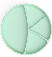 Everyday Baby Suction Plate  Art.10516 Mint Green  Cиликоновая тарелочка на присоске c отделениями