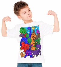 Marškinėliai „Splat Planet“ dinozauras Art.SP70136 Vaikiški marškinėliai su flomasteriais