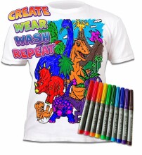 Splat Planet T-Shirt Dinosaurs Art.SP70136 Детская футболка с фломастерами