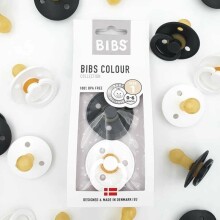 Bibs Colour Art.121315 Black/White Пустышка (соска) из 100% натурального каучука-форма вишенка 6-18 мес.(2 шт.)