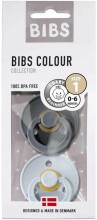 Bibs Colour Art.121322 Iron/Baby Blue  Пустышка(соска)из 100% натурального каучука-форма вишенка 0-6 мес.(2 шт.)
