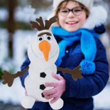 Disney Frozen Olaf Art.124034  Zaloife Snowman Plush Toy, Stuffed Toy Snowman 25 cm, Cuddly Toy Snowman Plush, Snowman Plush Doll Gift for Children, White