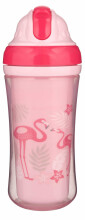 „CANPOL BABIES“ sportinė taurė su silikoniniais šiaudeliais „Flamingo“ 260ml, 74/050