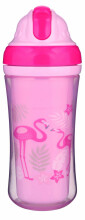 „CANPOL BABIES“ sportinė taurė su silikoniniais šiaudeliais „Flamingo“ 260ml, 74/050