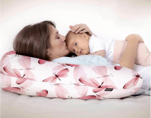 La Bebe™ Rich Maternity Pillow Art.12714 Orange Grey Tree Подковка для сна, кормления малыша 30x104 cm
