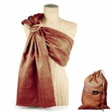 La bebe™ Nursing Sling VIP Linen Art.127913 Brown Слинг - платок с кольцами (для детей до 36 месяцев) + мешочек для хранения