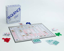 TE HOME PLAY Sequence Classic Art.128649 board game SEQUENCE- Original SEQUENCE Game with Folding Board, Cards and Chips, White, 10.3