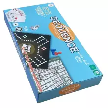 Sequence Classic Art.128649 board game SEQUENCE- Original SEQUENCE Game with Folding Board, Cards and Chips, White, 10.3