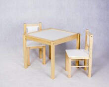 Drewex Set Art.132485 Natural   Bērnu mēbeles komplekts -Galdiņš un 2 krēsliņi