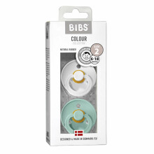 Bibs Colour Art.132580 White/Mint 100% looduslikust kummist lutt 0-6 kuud (2 tk.)