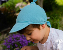 Baby Love Muslin Headband Art.132737 Blue  Bērnu augstākās kvalitātes muslina cepure-lakatiņš