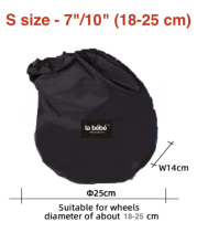 La bebe™ Wheel Cover S (18-25 cm) Art.135675 Black Чехлы-бахилы на колёса, 2 шт. S размер