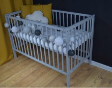Bobas Magda Art.139655 Grey  Детская деревянная кроватка  с выдвижным ящиком 120x60см