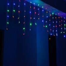 300 LED Ziemassvētku vītne "Lāstekas", garums 11m., Daudzkrāsains