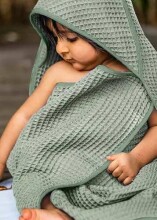 La Bebe™ NO Baby Towel  Art.141193 Blush Dvielis bērniem ar kapuci no vafeļauduma 75x75cm (100% kokvilna)