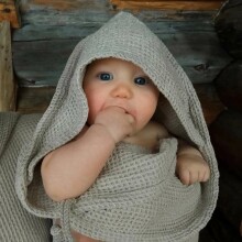 La Bebe™ NO Baby Towel  Art.141196 White Dvielis bērniem ar kapuci no vafeļauduma 75x75cm (100% kokvilna)