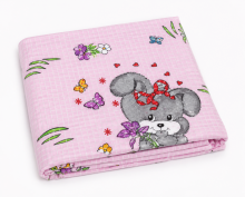 UR Kids Bedding Art.141394 Rabbit Pink  Bērnu virspalags no kokvilnas 75x100cm