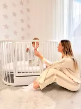La Bebe™ Bed Kotto Olin 9 in 1 Art.141419 White Многофункциональная деревянная кроватка-трансформер 9 в 1