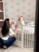 La Bebe™ Bed Kotto Olin 9 in 1 Art.141419 White Многофункциональная деревянная кроватка-трансформер 9 в 1