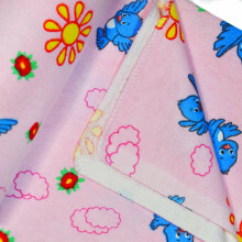 UR Kids Flannel  Art.141446 Birds Pink  Фланелевая пеленка для малышей 75x90 cm