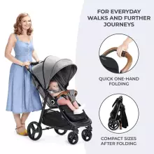 KinderKraft  Grande Plus Art.KSGRAN00BLK0000 Black Прогулочная коляска