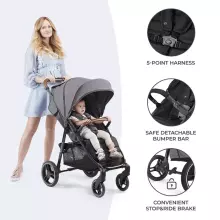 KinderKraft  Grande Plus Art.KSGRAN00BLK0000 Black Прогулочная коляска