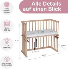 Babybay Mini Cot Art.142058 Детская деревянная колыбелька