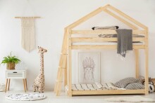 Adeko Furniture Mila DMBP Art. DMBP-70160  Divstavīga bērnu gulta mājas formā no dabīgas priedes  160x70cm