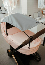 La bebe™ Visor Art.142599 Plum_689 Universāls saules sargs (aizsargs) bērnu ratiem un autokrēsliem +DĀVANĀ funkcionāla somiņa no ūdeni atgrūdoša auduma