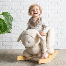 Nattou Soft Teddy Fabric Rocking Animal Sheep  Art.142935 Мягкое кресло-качалка с поддержкой спинки