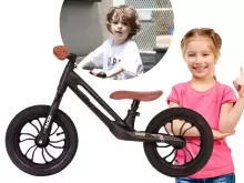 Aga Design Qplay Racer Art.20516 Brown Children's runner bike with a metal frame and inflatable wheels