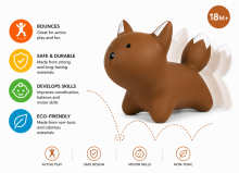 Bo Jumping Animals Fox Art.145828 Детские прыгунки